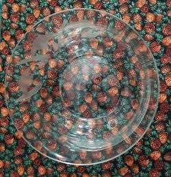 Crystal  Bowl With Iris Etching
