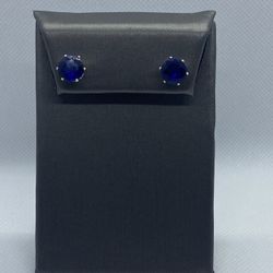 925 Sterling Silver Blue Stone Earrings