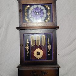 Vintage Kellerware Musical Jewelry Box Armoire Grandfather Clock Design