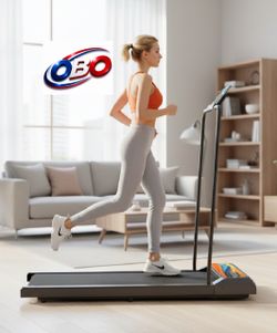 OBO Time To Run! New Open Box Canisflax Walking Pad Treadmill With Handle & Remote, Black
