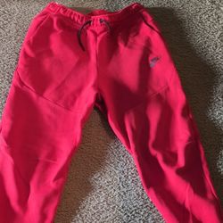 Mens Nike red fleece pants size medium