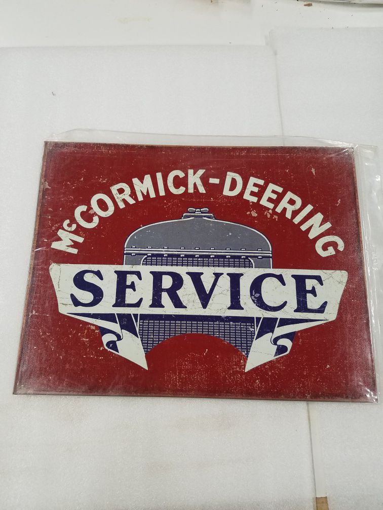McCormick deering service farm tractor metal sign