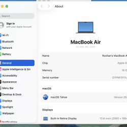 MacBook Air 13” (2024) - M3 16 GB RAM