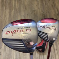 Callaway Big Bertha Diablo Driver 9° & 3 Wood 15° Stiff