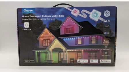 Govee 100ft RGBICW Permanent Outdoor Lights Elite. LED String Lights WHITE WIRE