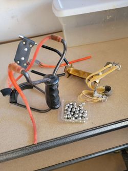 Two different types of wrist rockets slingshots