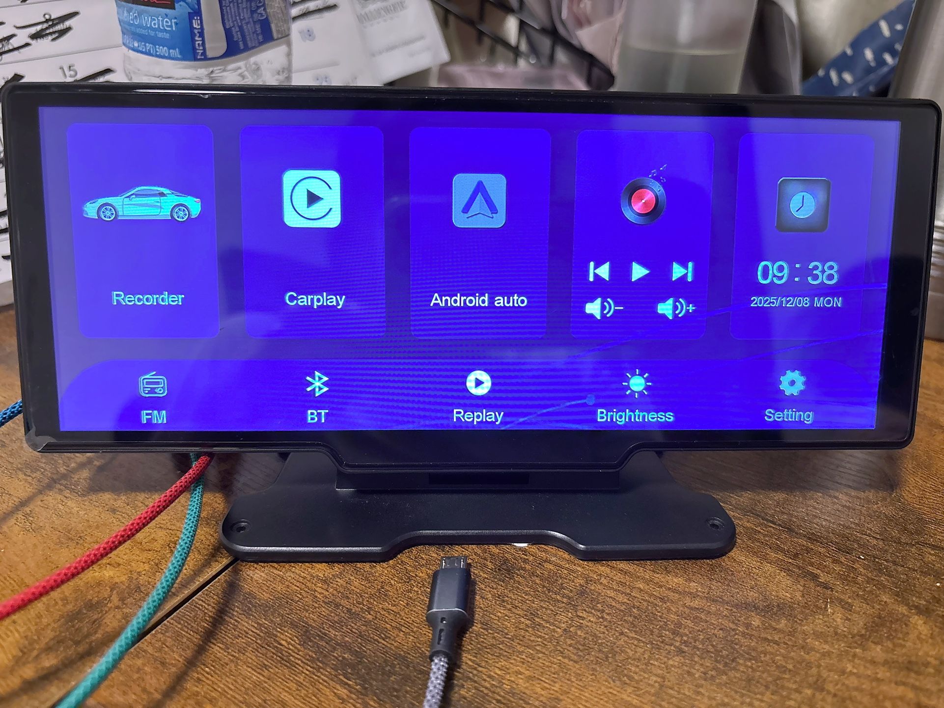 Portable 9” Car Stereo Radio Wireless Apple Carplay/Android Auto Touch Screen GPS Dash camera   Portable CarPlay & Android Auto】Support Wireless Carpl