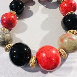 Bead Bracelet Black & Red