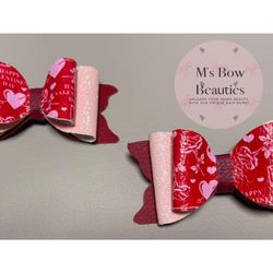 Valentine's Day Hair Bow Piggies 