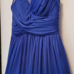 B. Darlin Royal Blue Flare -Rhinestone/Beaded Dress - 7/8