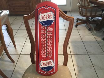 Vintage Pepsi Cola Tin Thermometer