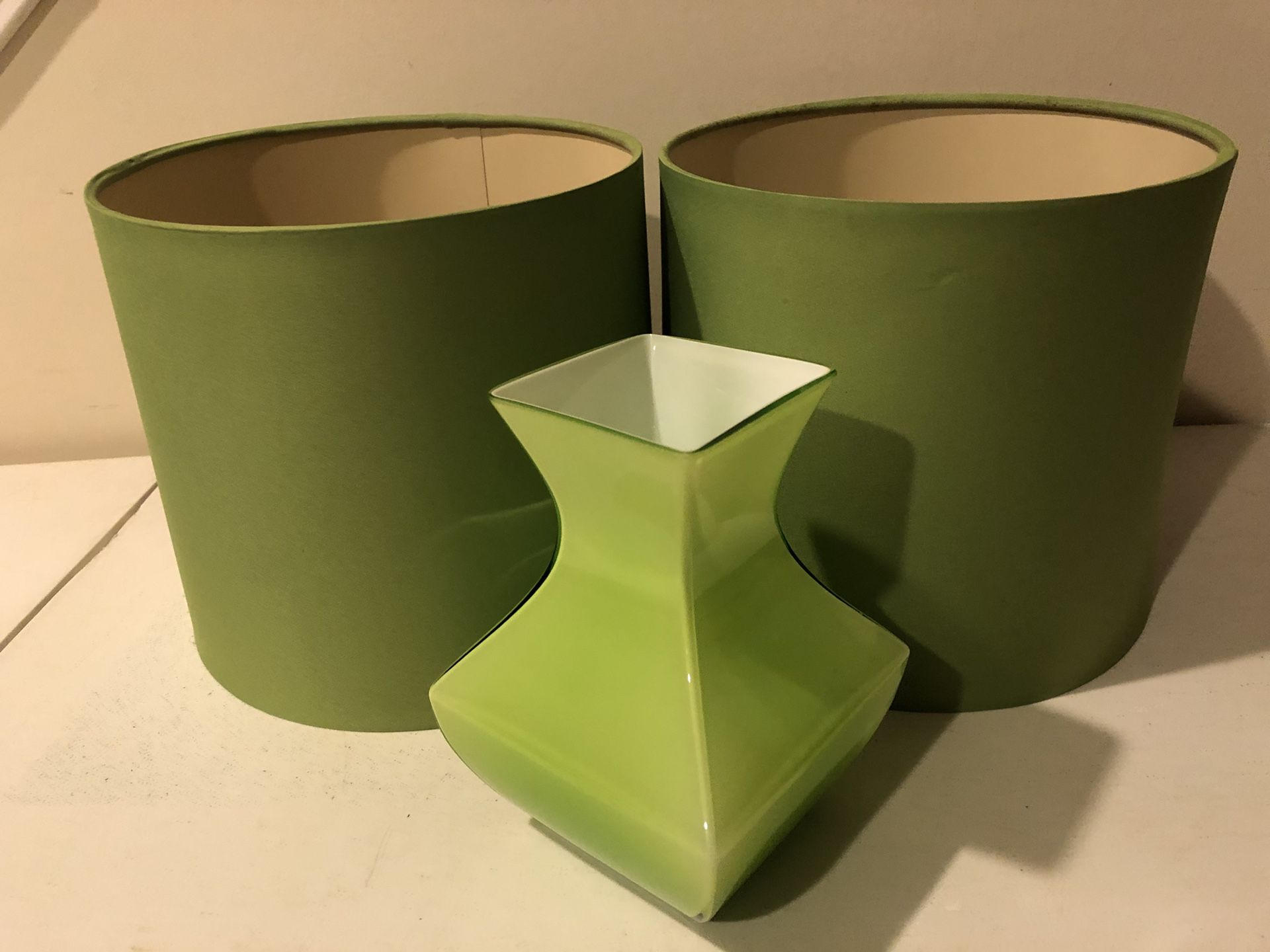 Lamp shades matching vase