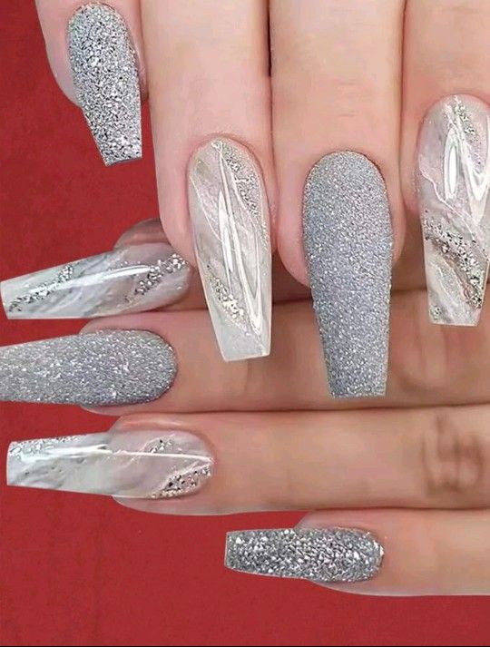 B2G1F 24-pcs. Long Coffin Press On Nails