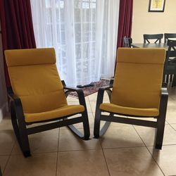 IKEA Poäng Rocking Chairs (2) – Mustard Yellow 