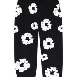 Size M- Black Denim Year Cotton Wreath Sweatpants. BRAND NEW.