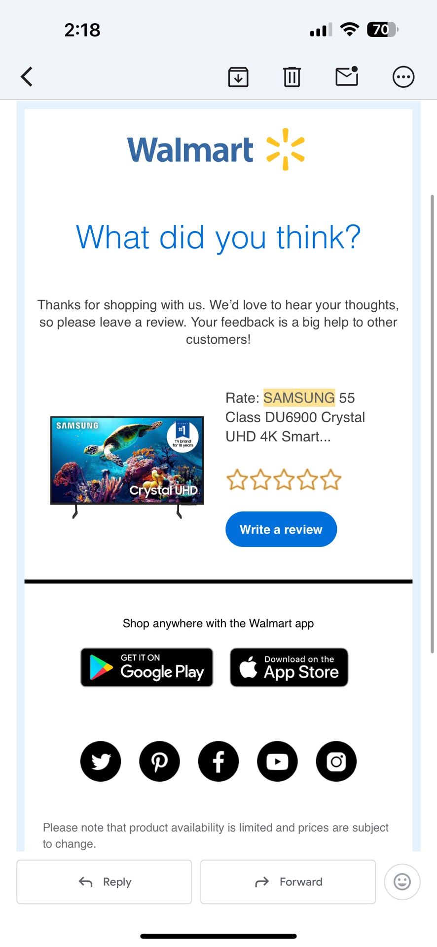 55 inch samsung tv