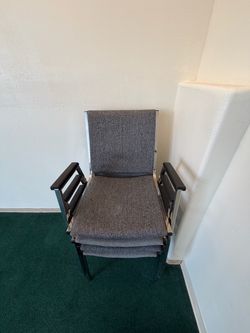 Gray Fabric Armchair with Chrome Frame for office