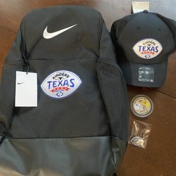 Nike Backpack + Hat + accessories. Kinder Texas bowl 