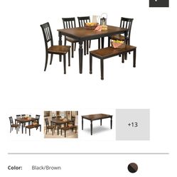 Brown And Black Dining Table 