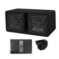 New 2 12” Kicker L7s Subwoofers Ported Box Kicker Amplifier