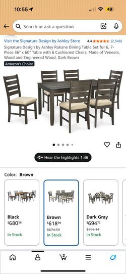 Signature Design by Ashley Rokane Dining Table Set
