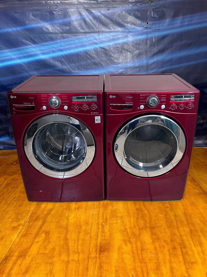 Red LG Washer And Electric Dryer Free Deliver And Install 6 Month Warranty