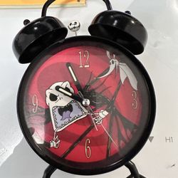 Disney Nightmare Before Christmas Jack Skellington Alarm Clock Metal Double Bell