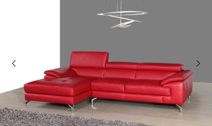 Red Leather Sofa .premium naked skin leather