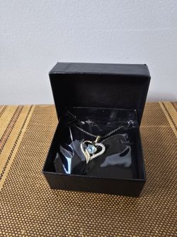 Blue Topaz Heart Necklace