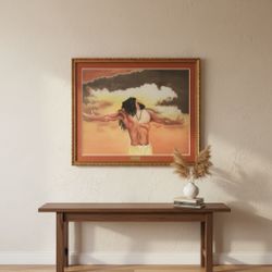 Vintage 1996 Yes Lord Christian Religious Framed Wall Art 39x30