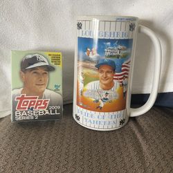 2009 Topps Baseball Series 2 Cereal Box And Stein Lou Gehrig