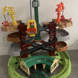 Thomas & Friends Multi-Level Track Set Trains & Cranes Super Tower with Thomas & Percy Engines plus Harold for Preschool 