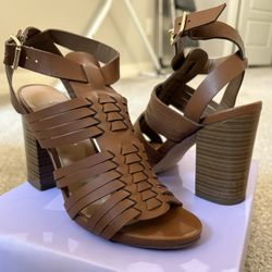 Madden Girl Reine Heeled Sandals – Cognac – Size 6