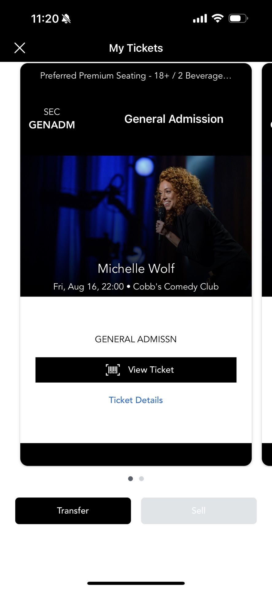 2x Michelle Wolf Tickets Cobbs’ Friday 10 PM 8/16