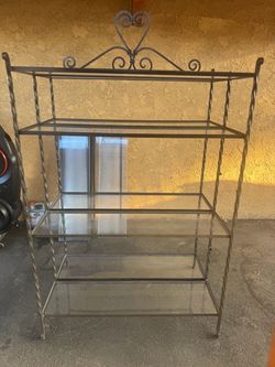 Wrought Iron Glass Shelf Bakers Rack $200 each