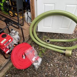 2” Water Pump/ 100’ft 1” Soft hose w/nozzle