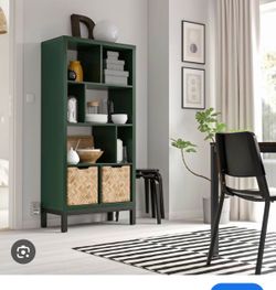 Green IKEA Kallax unit