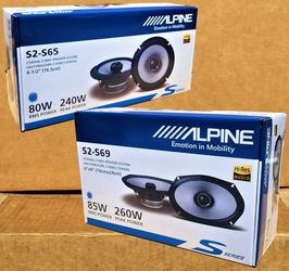 Alpine Car Speakers S-Series S2-S65 6.5" & S2-S69 6"x9" 2-Way Coaxial Speaker System 500 Watts Package 🚨 Payment Options Available 🚨