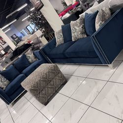 Blue Fabric Sofa Set 💙💙💙