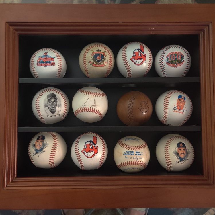 Baseball Collection with Wall Display Case for Sale in No Fort