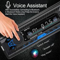 Dirkoercy 7 Inch Bluetooth Single Din Universal Car Radio with SWC BT 5.0 Voice Assist (New)