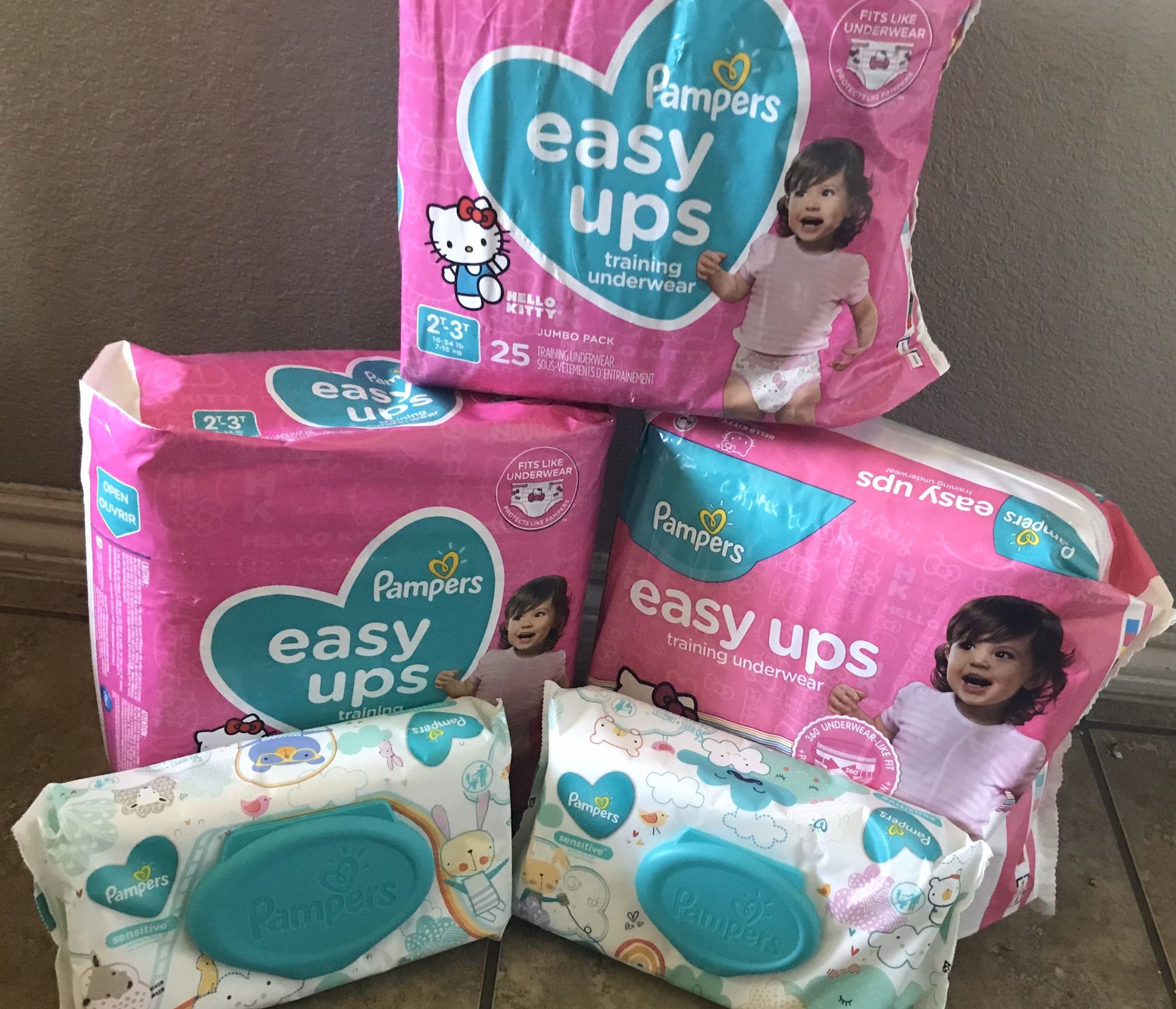 Pampers easy ups and wipes