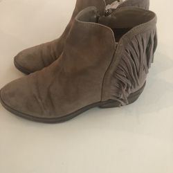 Girls Booties Fringe Light Brown Size 3