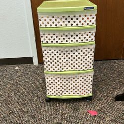 4 Drawer Plastic Rolling Cabinet