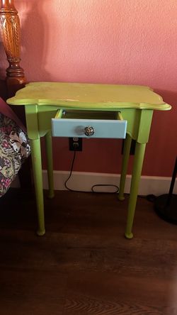 Set of Painted Wood Side Table with Drawer