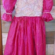 Girls Dress Size 6 D'Johari Pink Silk Blend Lace Edwardian Tea Garden
