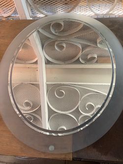 Round Frosted Glass Mirror