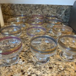 Elegant and Modern Glass Dessertware Set Of 12 - 6 oz. Pedastal Bowls, Set of 12