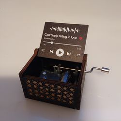 Wooden music box,can't help falling in love (46)