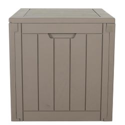 30 Gallon Deck Box – Patio Storage Bin for Halloween Party, Waterproof Resin